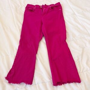 LOFT Hot Pink Kick Crop Jeans